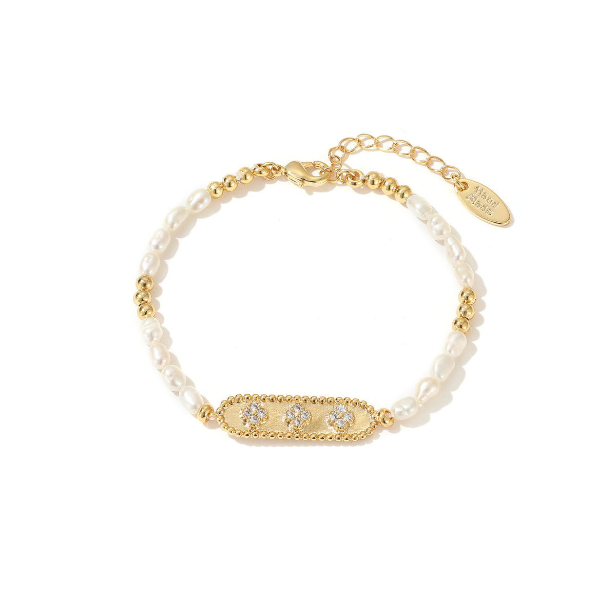Eleanor - 18K Exquisite Bejeweled Natural Pearls Bracelet