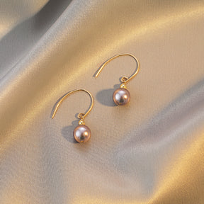 Élégance - 18K Vintage Flawless Pearl Drop Earrings