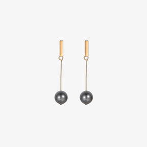 Melanie - Classy Flawless Black Pearl Drop Earrings