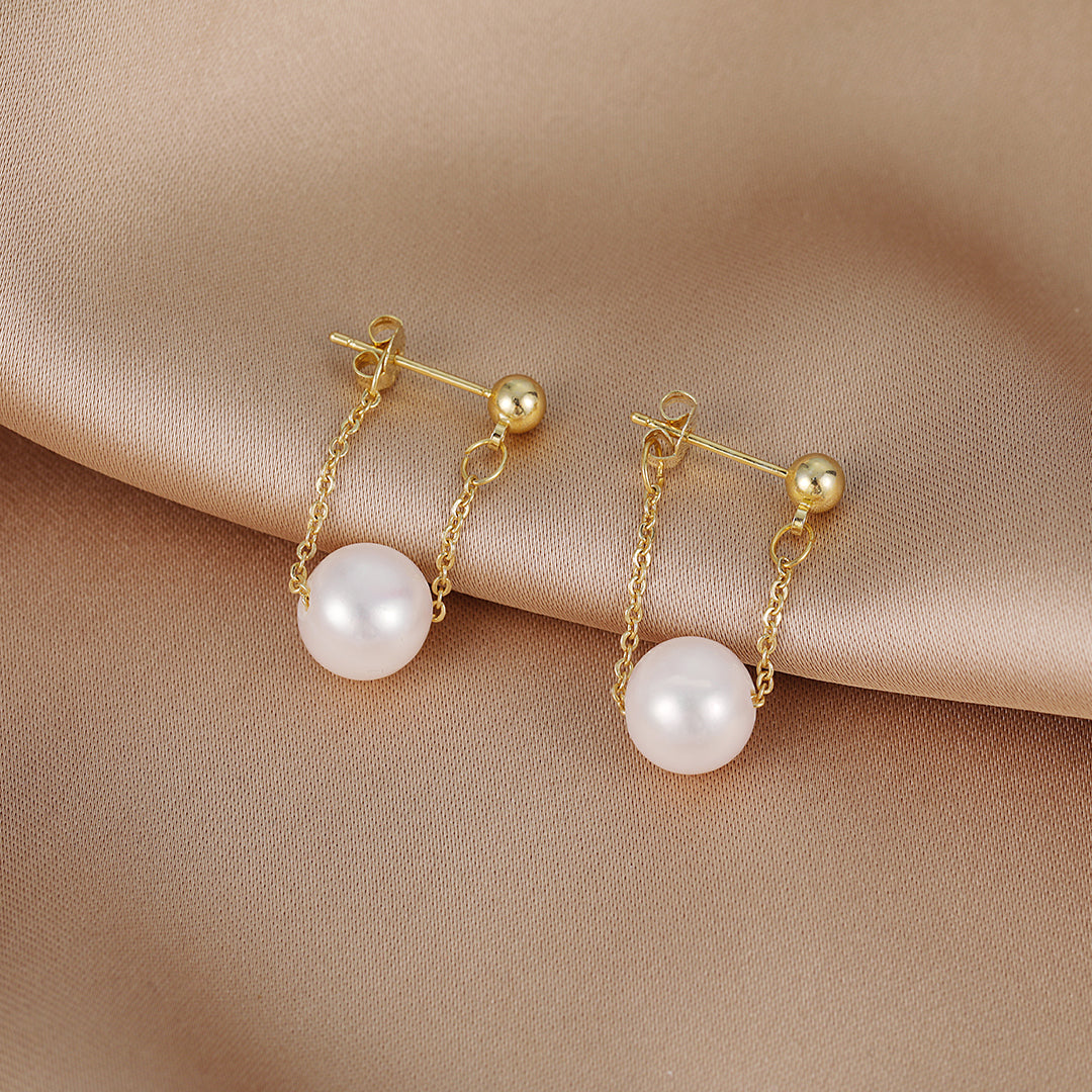 Summer - 18K Delicate & Timeless Natural Pearl Drop Earrings