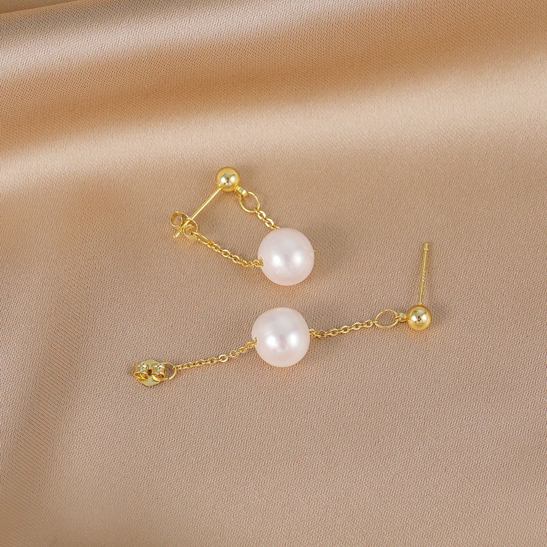 Summer - 18K Delicate & Timeless Natural Pearl Drop Earrings