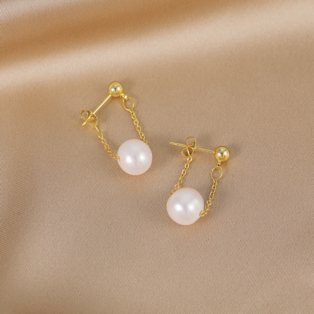 Summer - 18K Delicate & Timeless Natural Pearl Drop Earrings