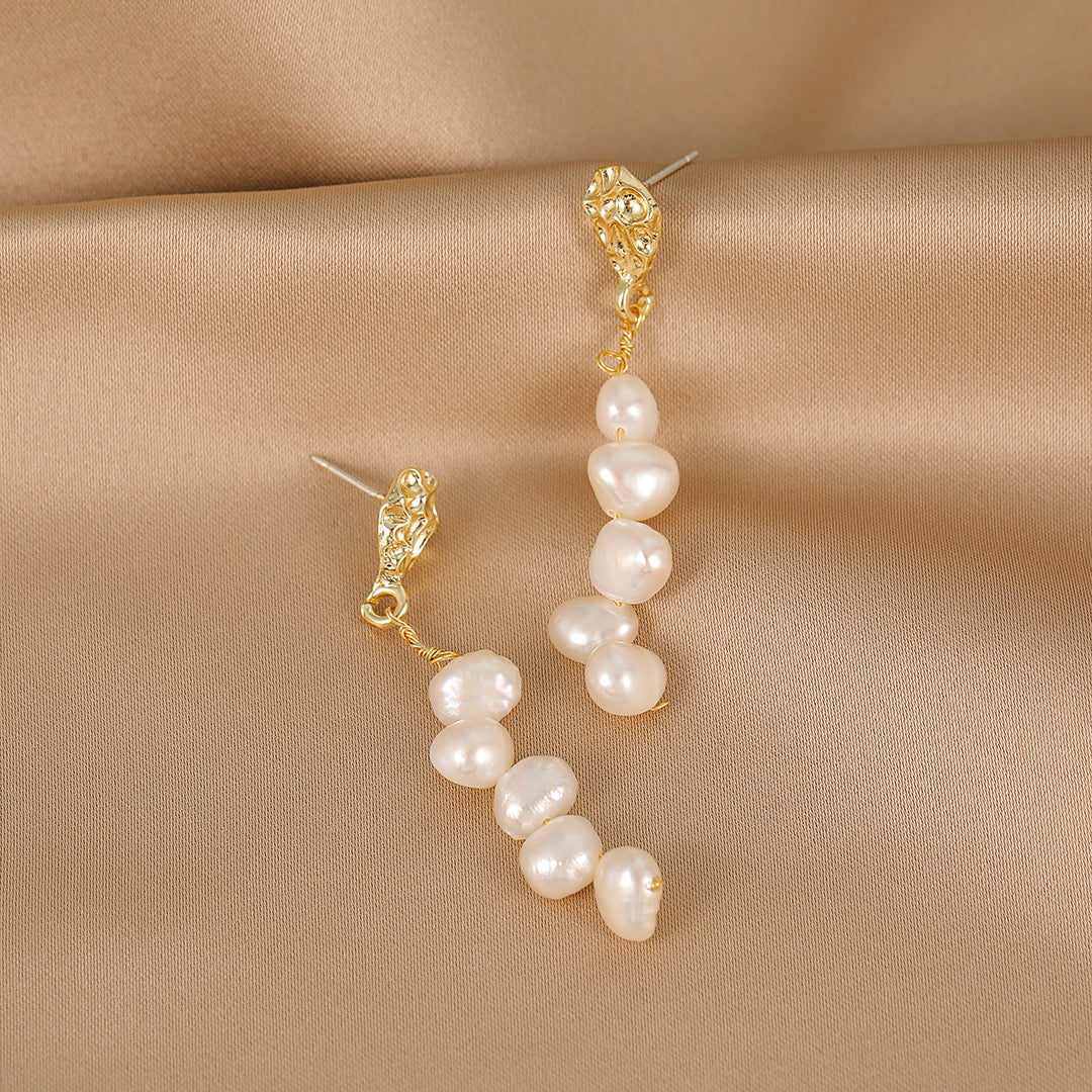 Millie - 14K Romantic Natural Baroque Pearl Ear Danglers Earrings