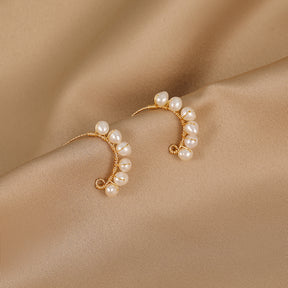 Belle - 18K Natural Pearl Hoop Earrings