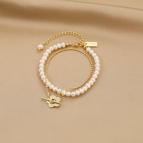 Irene - 14K Daily Natural Pearls Beaded Bracelet Set