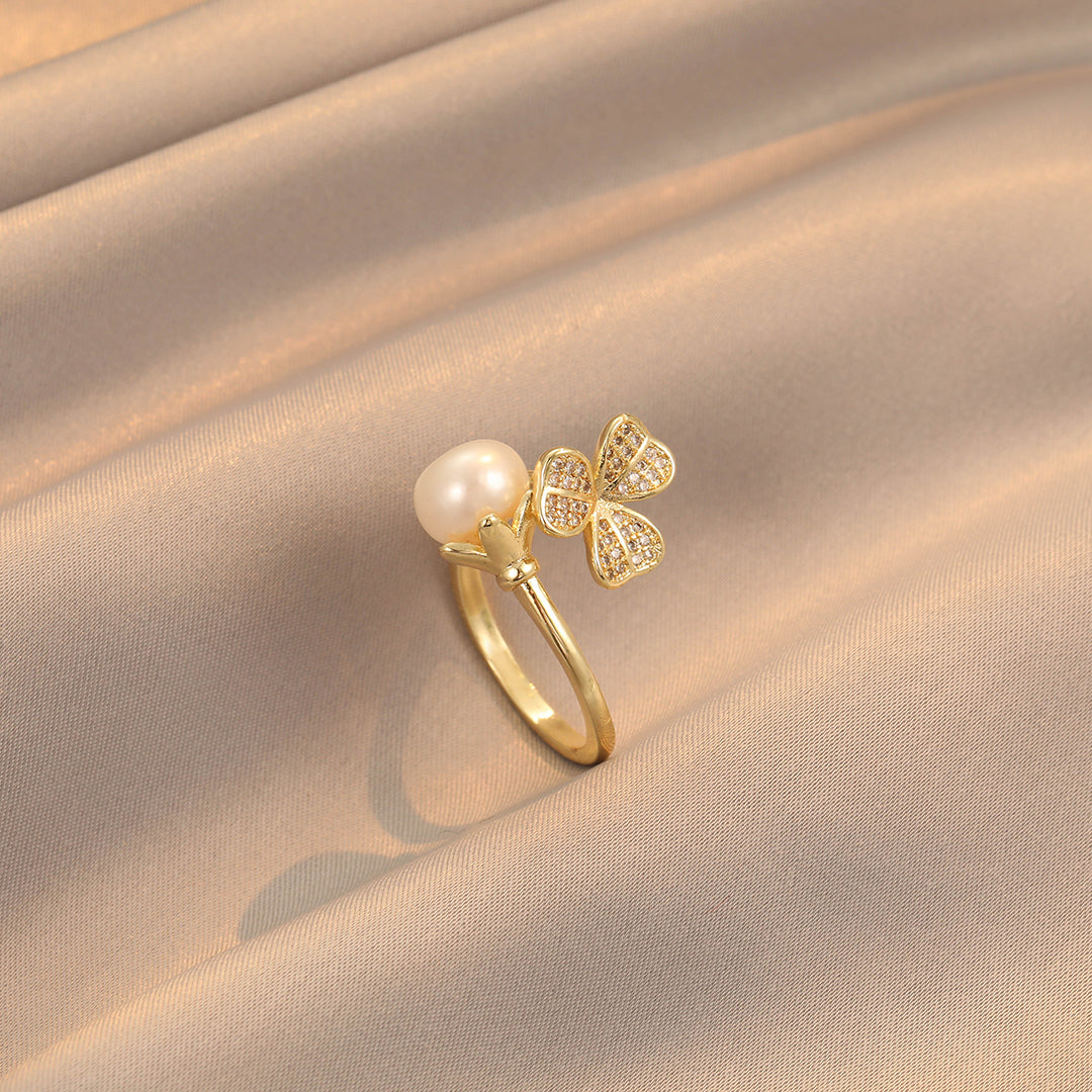 Honorine - 14K Floral Natural Pearl Ring