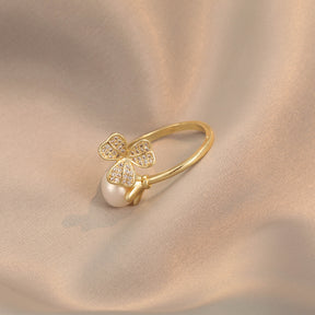 Honorine - 14K Floral Natural Pearl Ring