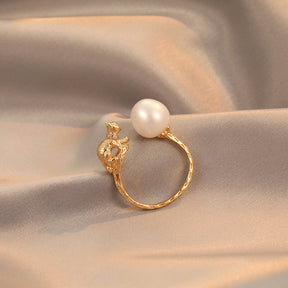 Bia - 18K Cute Cat Natural Pearl Ring