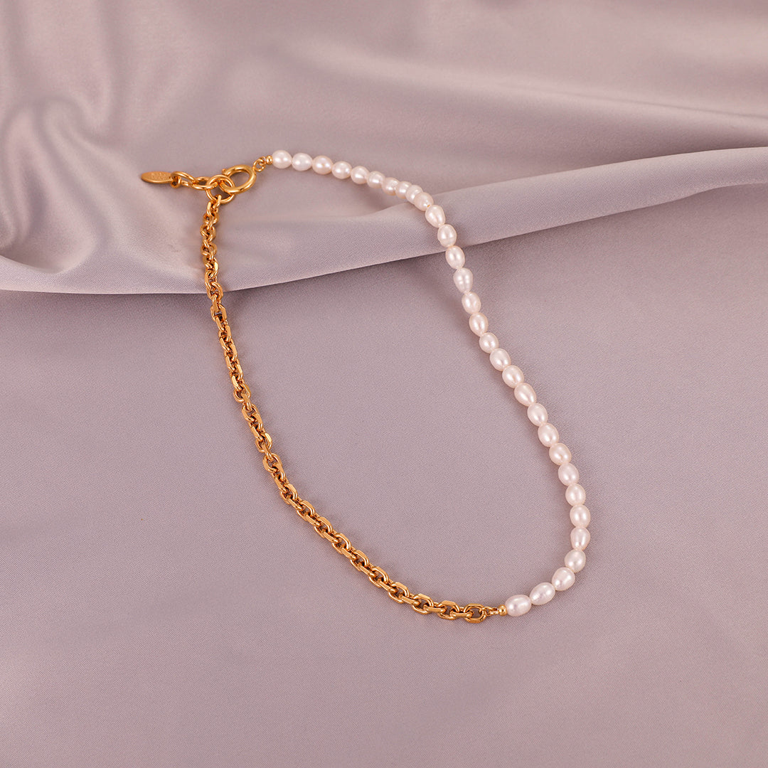 London - 18K Funky Chain Natural Pearls Necklace