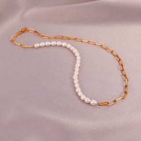 Addison - 18K Chic Chain Natural Pearls Necklace