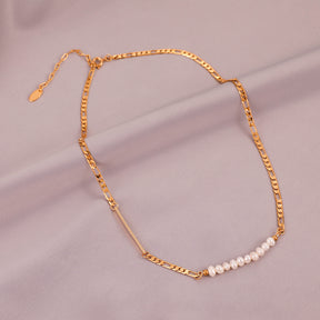 Carolina - 18K Dainty Natural Pearls Necklace with Delicate Chain