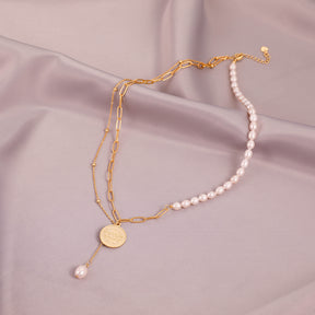 Rebecca - 18K Delicate Chains & Natural Pearls Necklace