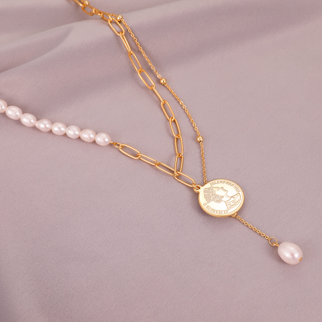 Rebecca - 18K Delicate Chains & Natural Pearls Necklace