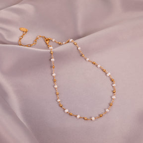 Lois - 18K Elegant Dainty Natural Pearls Necklace