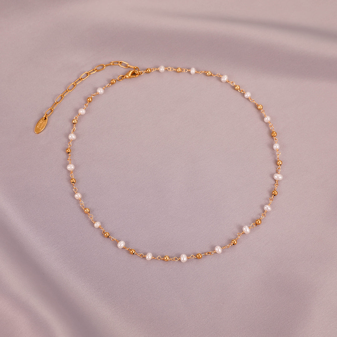 Lois - 18K Elegant Dainty Natural Pearls Necklace