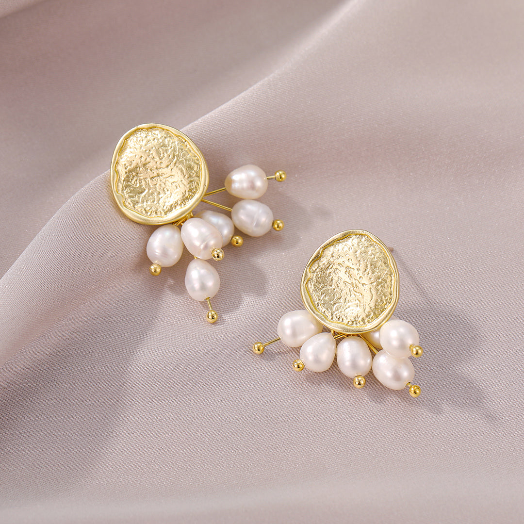 Gioia - 14K Fancy Natural Pearl Stud Earrings