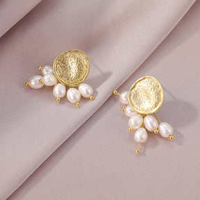 Gioia - 14K Fancy Natural Pearl Stud Earrings