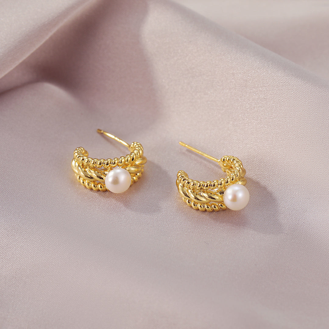 Julia - 18K Vintage Natural Pearl Ear Cuffs