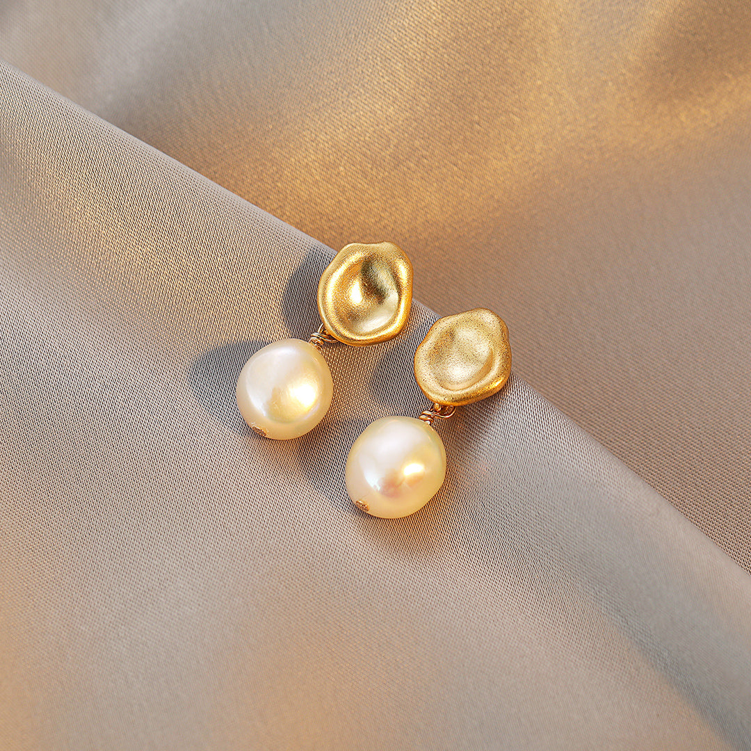 Fosette - 18K Vintage Natural Pearl Drop Earrings