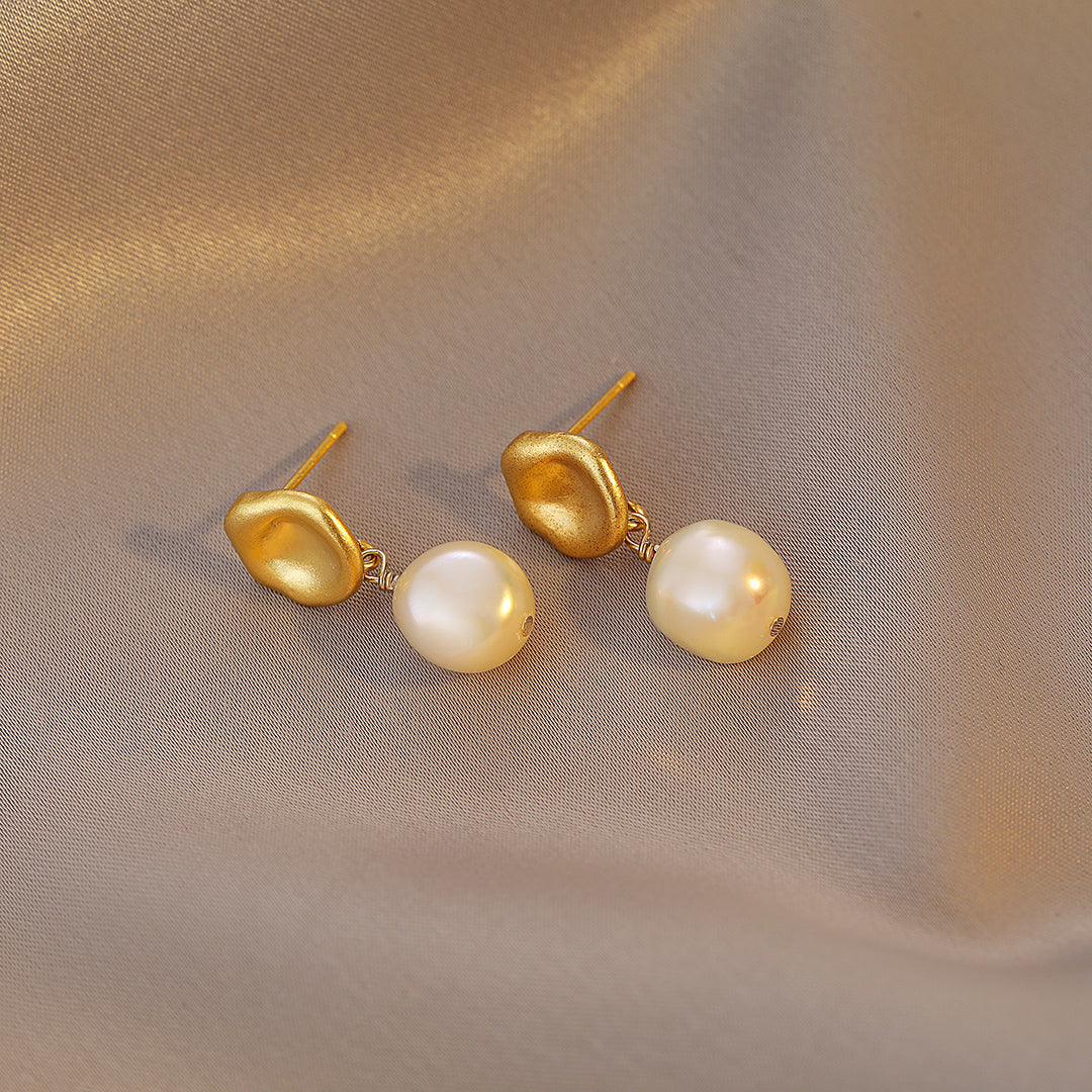 Fosette - 18K Vintage Natural Pearl Drop Earrings