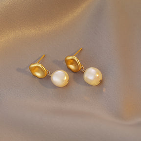 Fosette - 18K Vintage Natural Pearl Drop Earrings