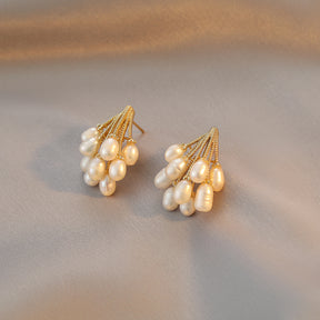 Audrey - 18K Elegant Grape-shaped Natural Pearl Earrings