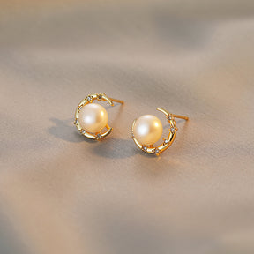 Phoebe - 18K Elegant Natural Pearl Stud Earrings