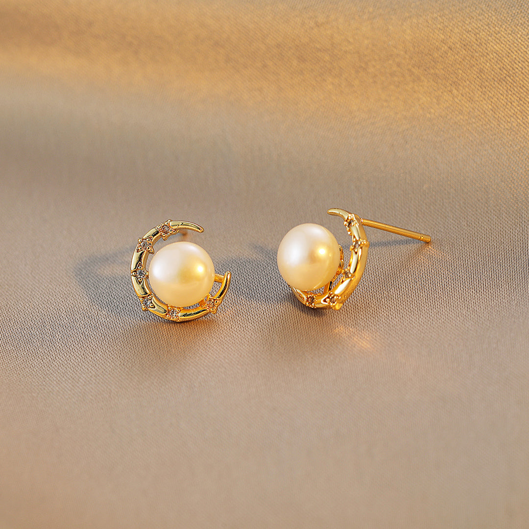 Phoebe - 18K Elegant Natural Pearl Stud Earrings