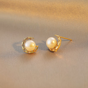 Phoebe - 18K Elegant Natural Pearl Stud Earrings