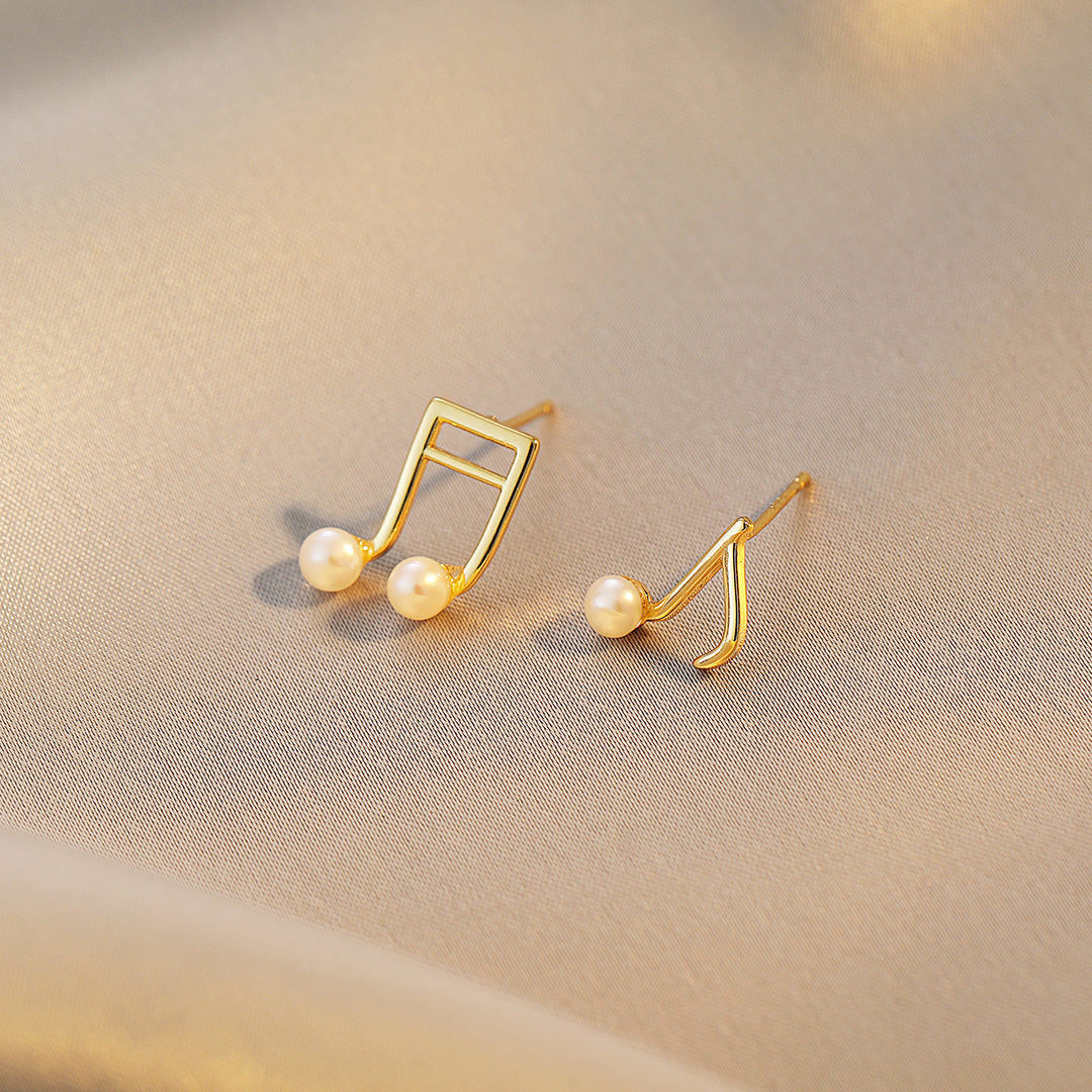 Melody - 18K Artistic Natural Pearls Mismatched Stud Earrings