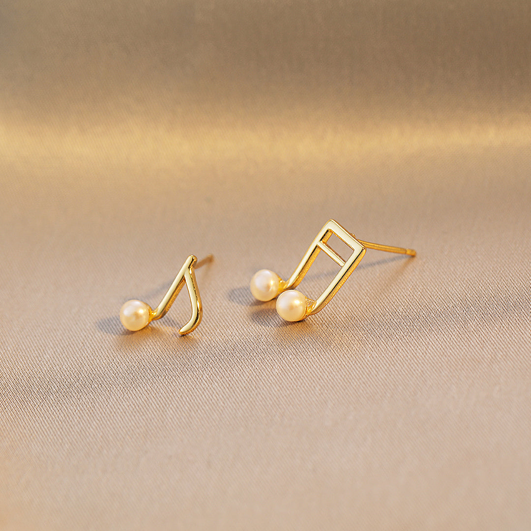 Melody - 18K Artistic Natural Pearls Mismatched Stud Earrings