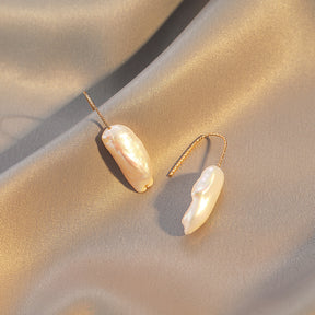 Tansy - 18K Rare Natural Baroque Pearl Drop Earrings