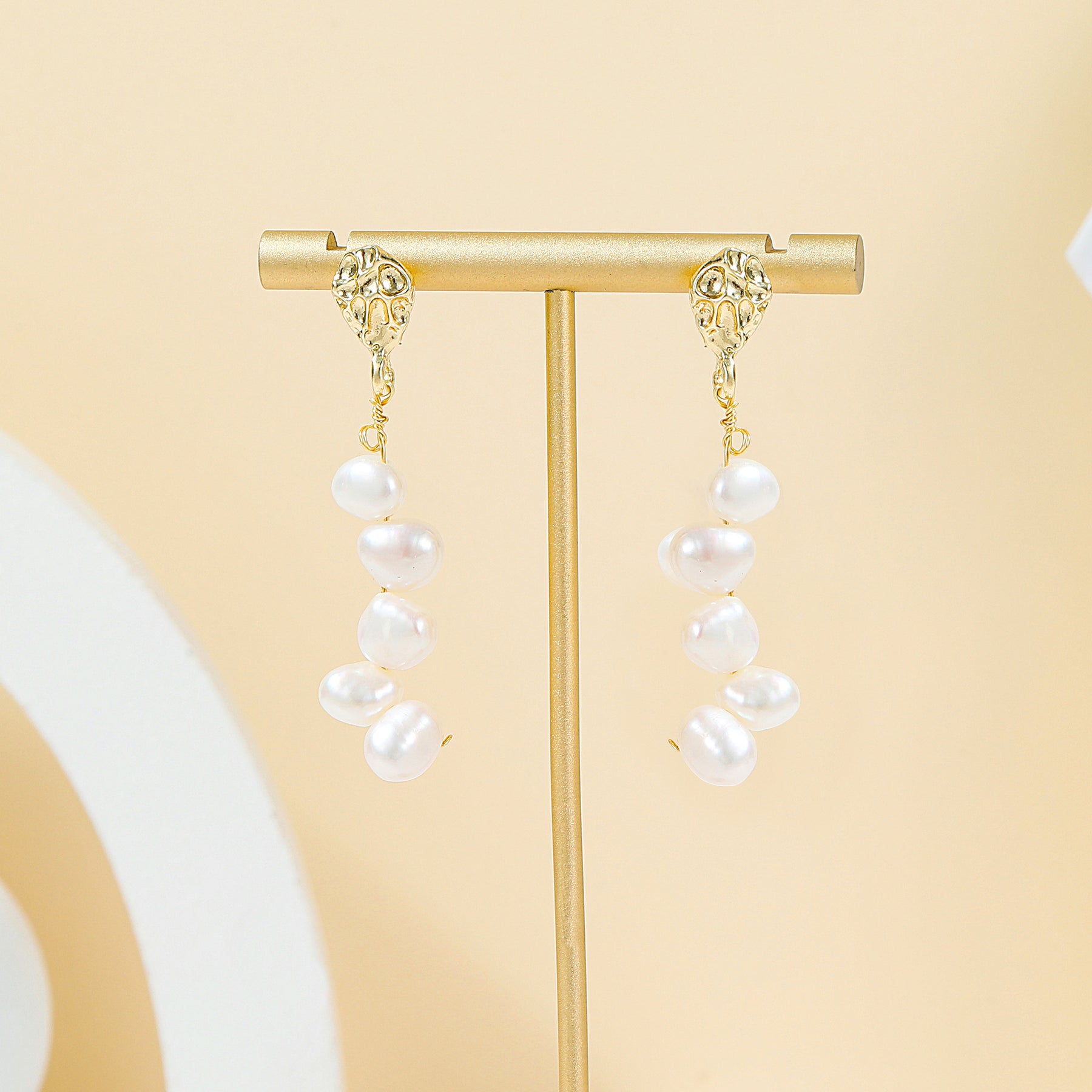 Millie - 14K Romantic Natural Baroque Pearl Ear Danglers Earrings