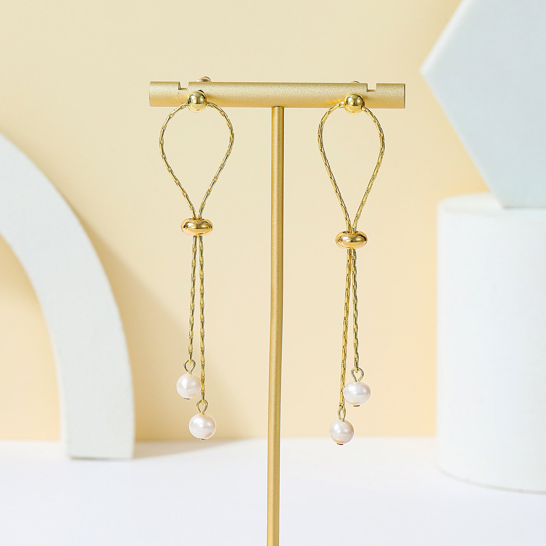 Risette - 18K Striking Natural Pearls Ear Danglers Earrings