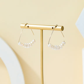 Eve - 14K Natural Pearl Triangle Hoop Earrings