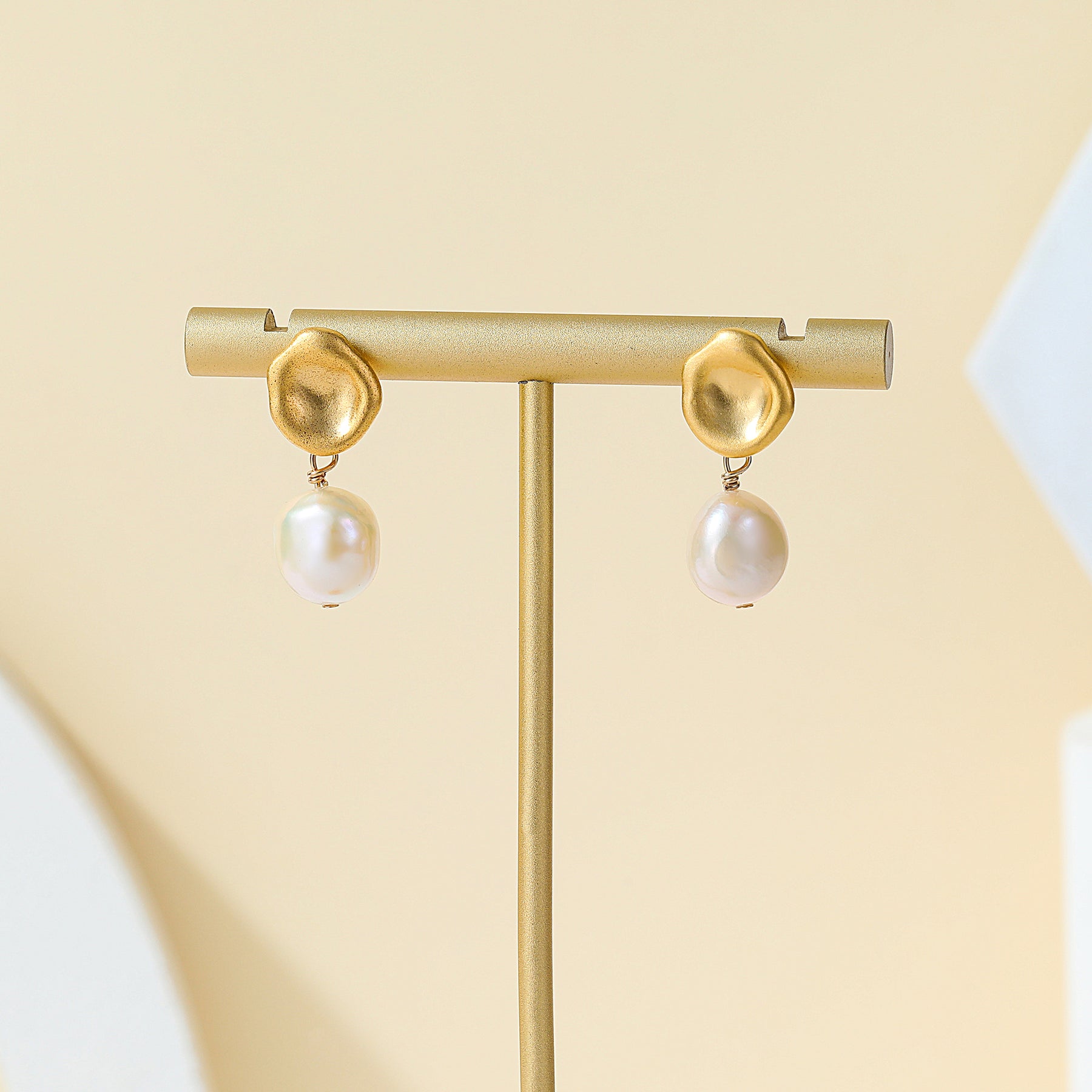 Fosette - 18K Vintage Natural Pearl Drop Earrings