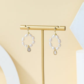 Garland - 14K Wreath-shaped Natural Pearl Drop Earrings