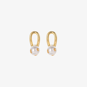 Daphne - 18K Elegant Gold Foil Flawless Pearl Stud Earrings