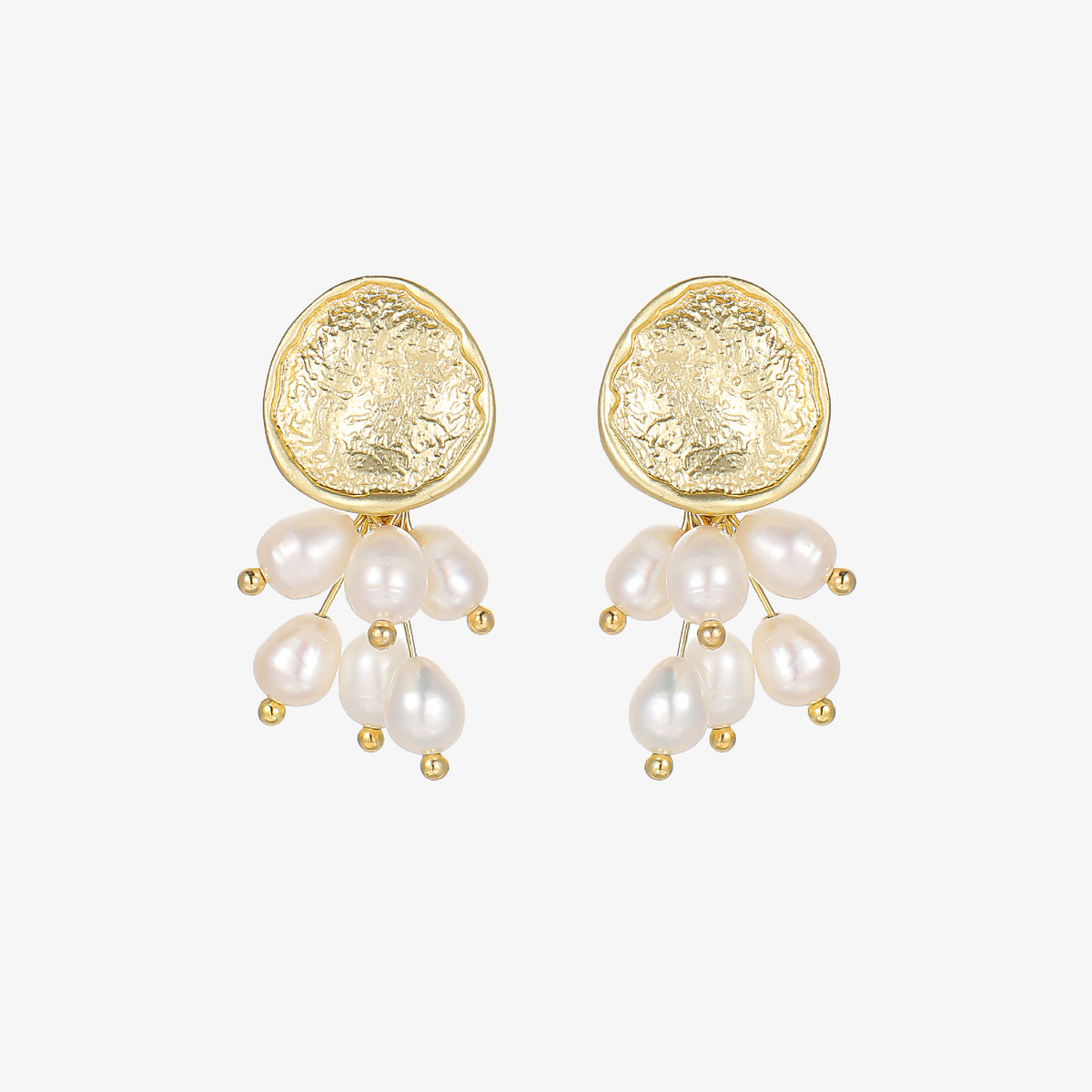 Gioia - 14K Fancy Natural Pearl Stud Earrings