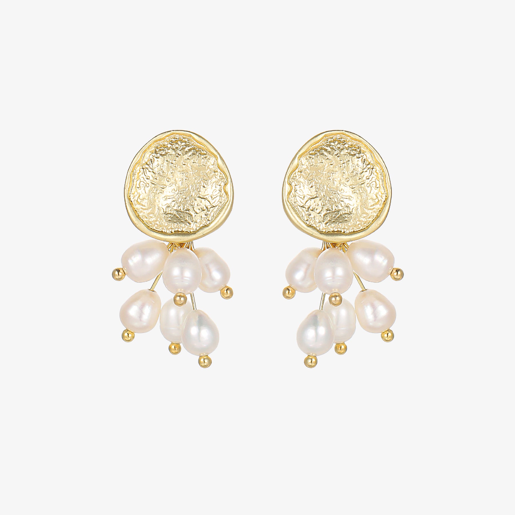 Gioia - 14K Fancy Natural Pearl Stud Earrings