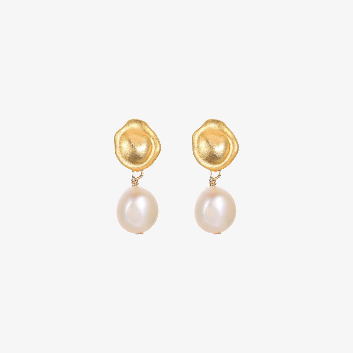 Fosette - 18K Vintage Natural Pearl Drop Earrings