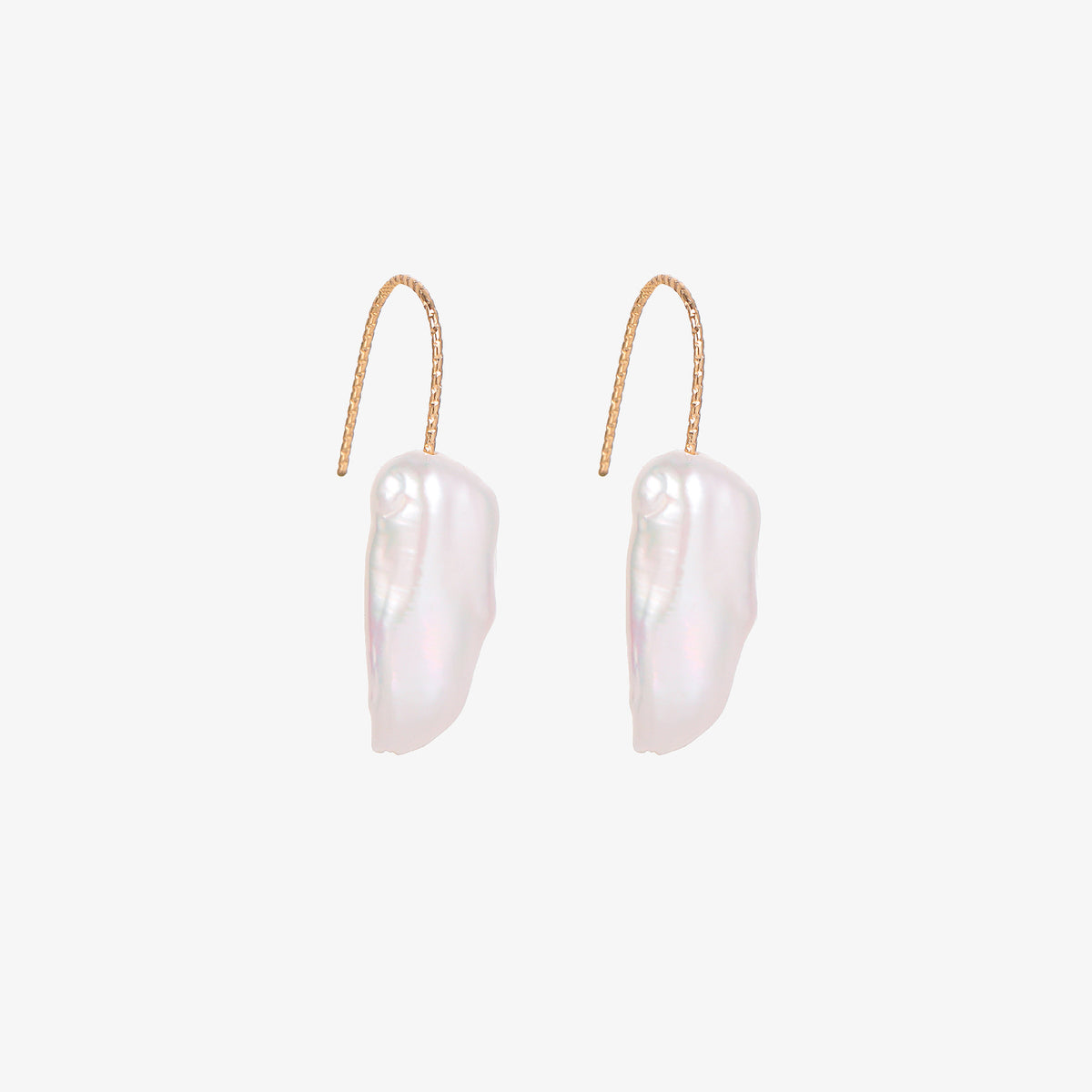 Tansy - 18K Rare Natural Baroque Pearl Drop Earrings