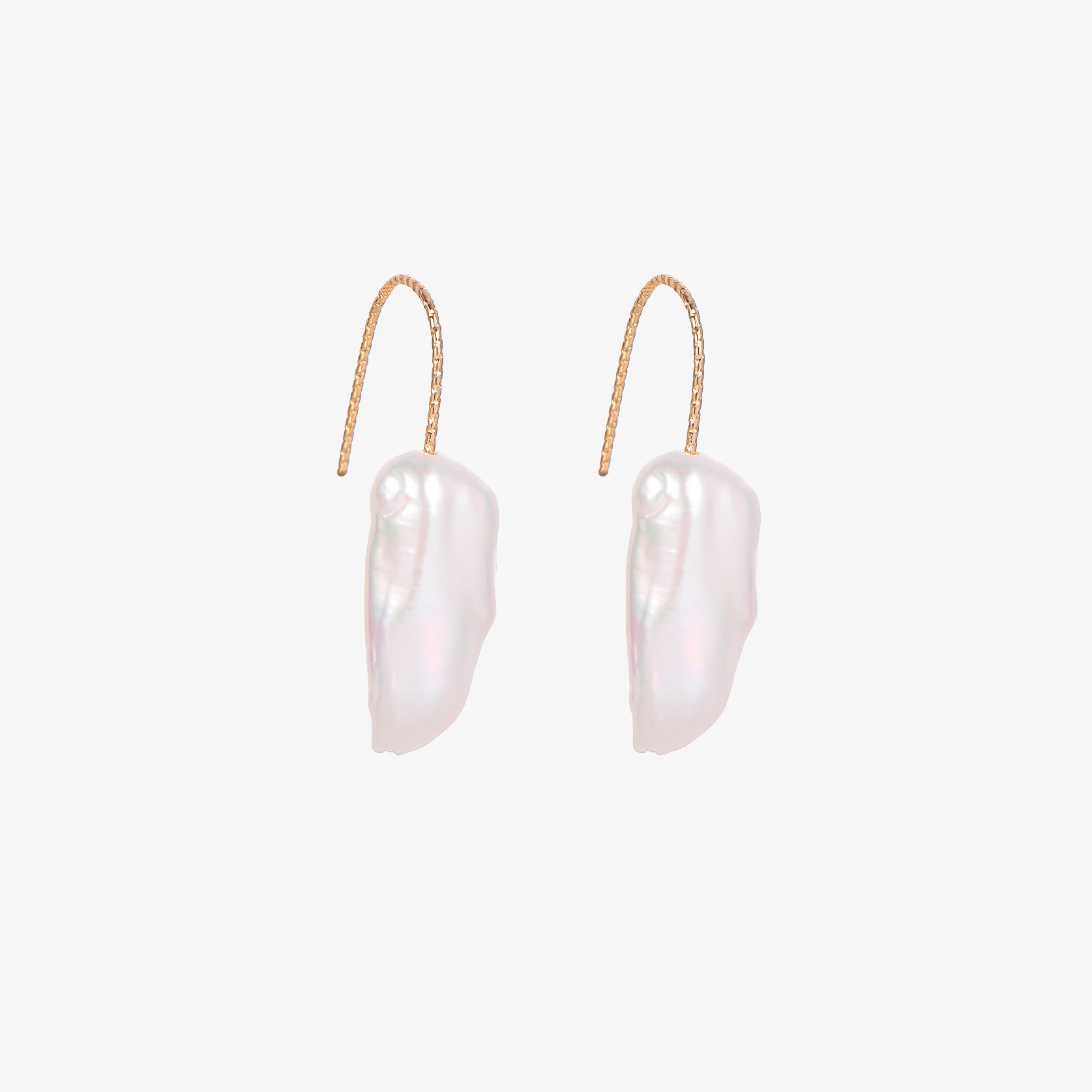 Tansy - 18K Rare Natural Baroque Pearl Drop Earrings