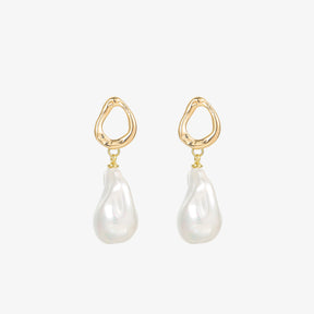 Margaux - 18K Lavish Baroque Pearl Drop Earrings