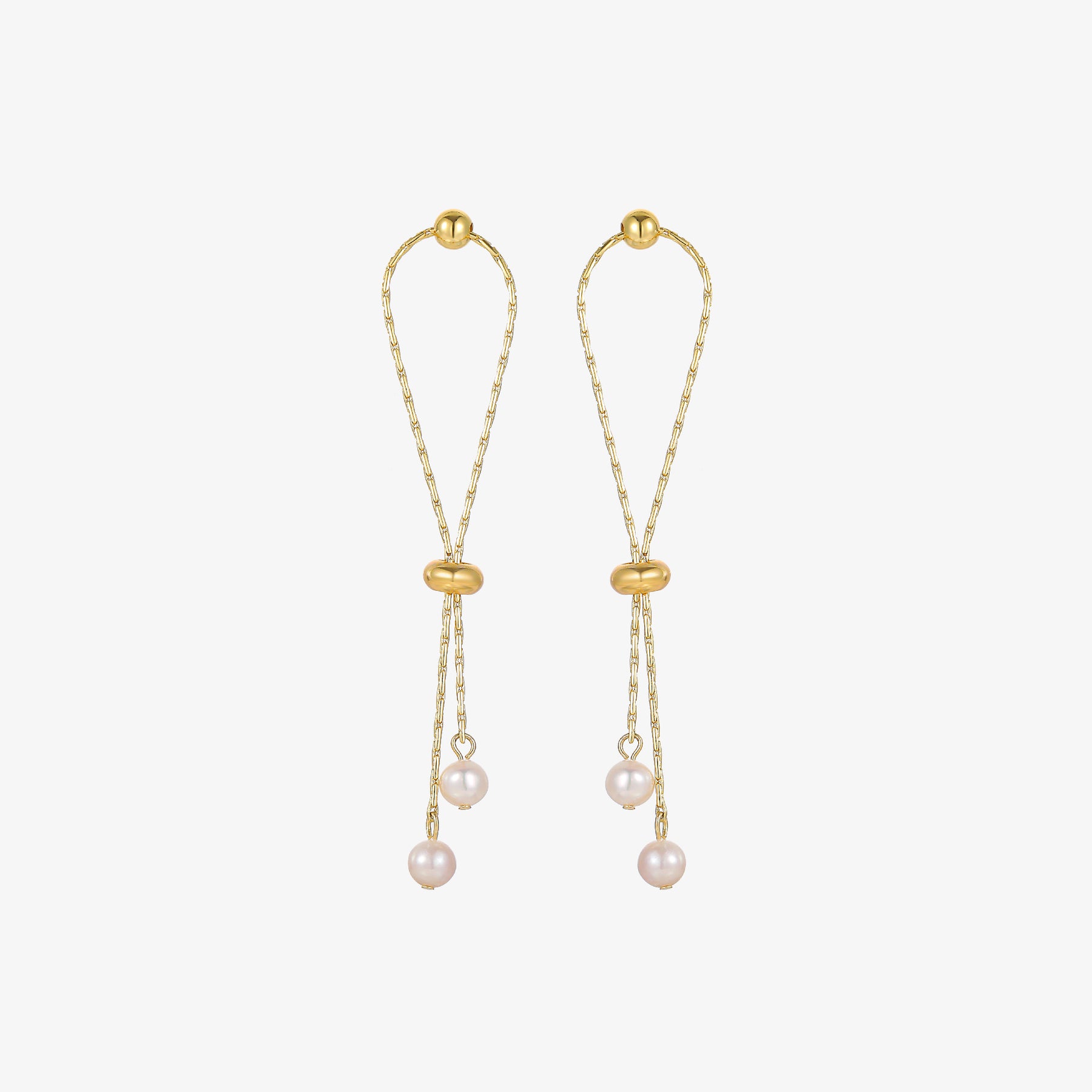 Risette - 18K Striking Natural Pearls Ear Danglers Earrings