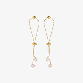 Risette - 18K Striking Natural Pearls Ear Danglers Earrings