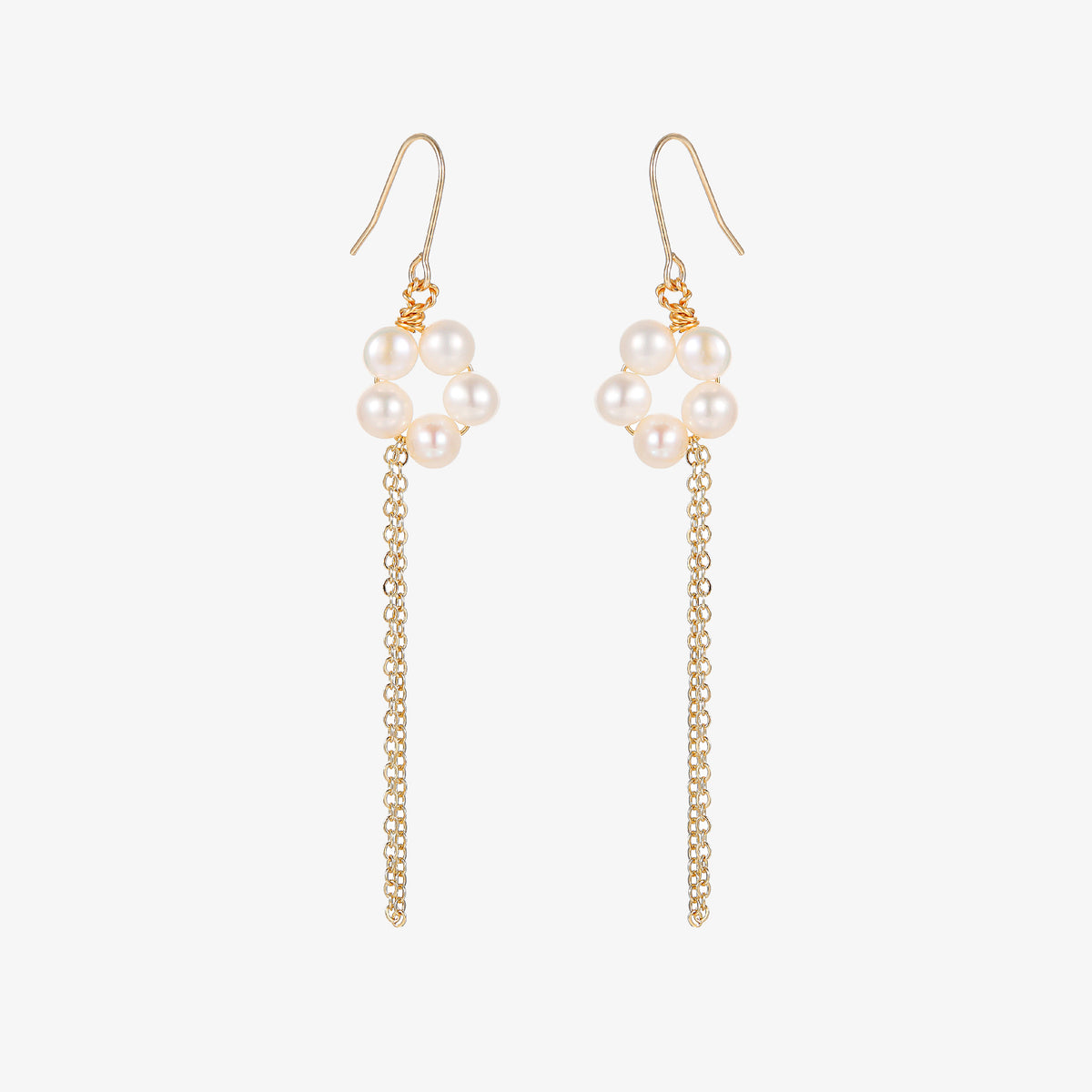 Gardenia - 18K Stylish Natural Pearl Ear Danglers Earrings with Long Tassel