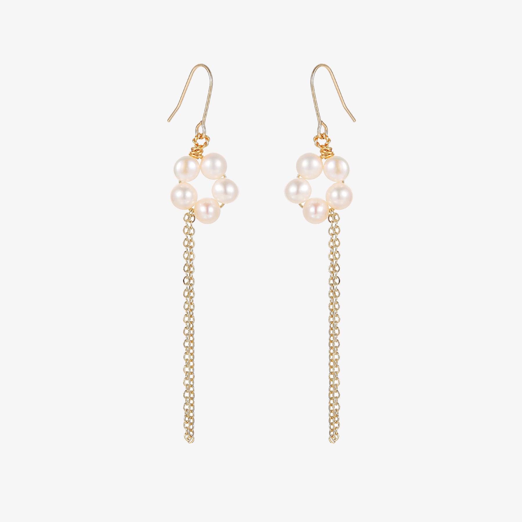 Gardenia - 18K Stylish Natural Pearl Ear Danglers Earrings with Long Tassel