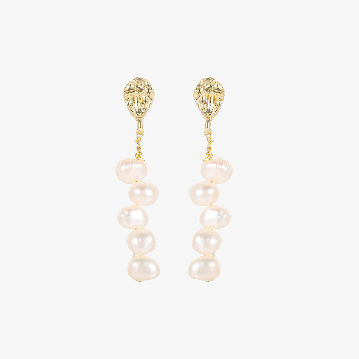 Millie - 14K Romantic Natural Baroque Pearl Ear Danglers Earrings