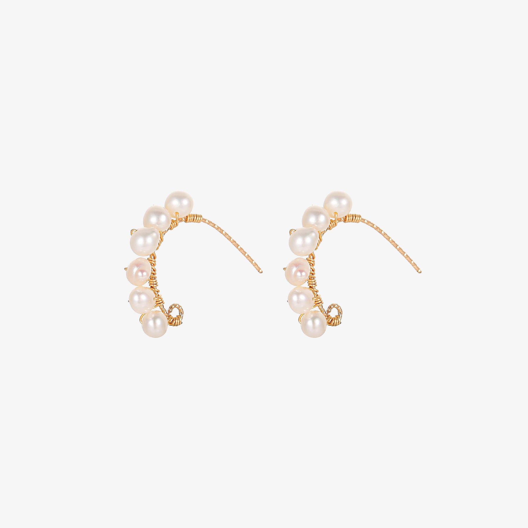 Belle - 18K Natural Pearl Hoop Earrings